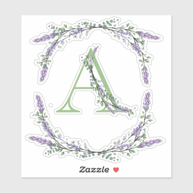 Monogram A Lavender Eucalyptus (Sheet)