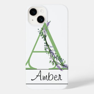 Monogram A Lavender Eucalyptus Case-Mate iPhone Ca 14 Case