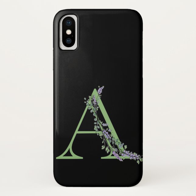 Monogram A Lavender Eucalyptus Case-Mate iPhone Case (Back)