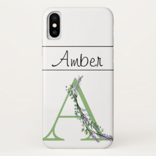 Monogram A Lavender Eucalyptus iPhone X Case