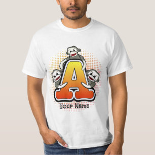 Monogram A Sock Monkey  T-Shirt