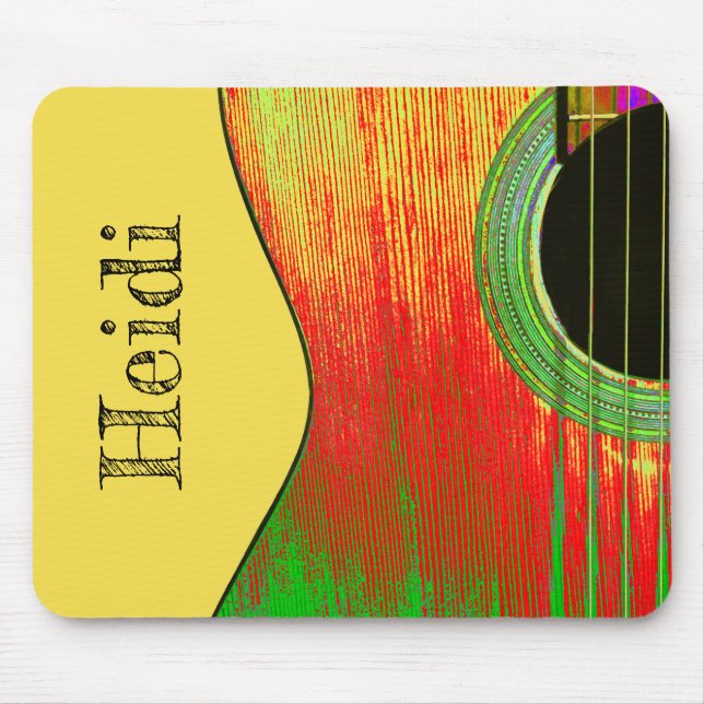 Monogram Abstract Acoustic Guitar Mouse Pad (Front)