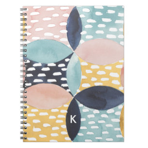 Monogram   Abstract Circle Pattern Notebook
