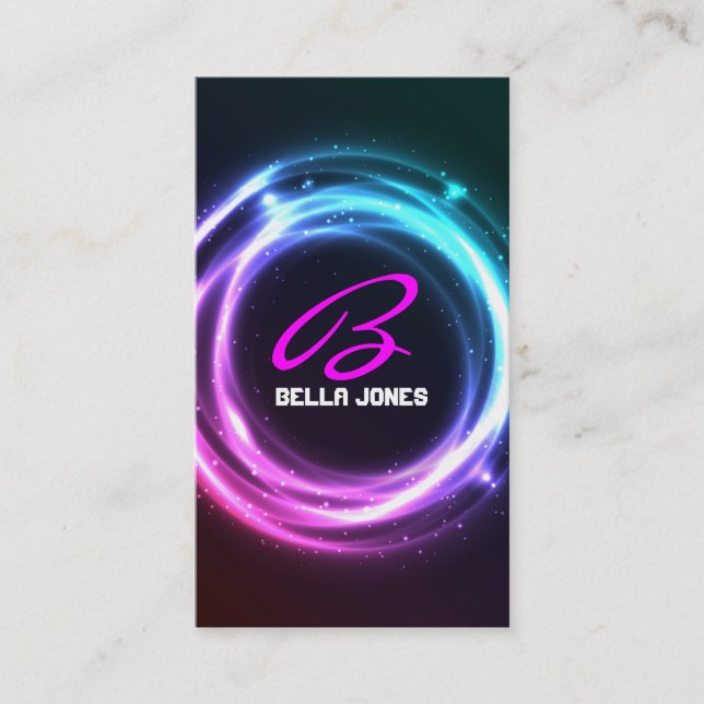 Monogram Abstract Design Business Card (Front)