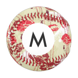 Monogram Abstract Elegance floral pattern 2 Baseball