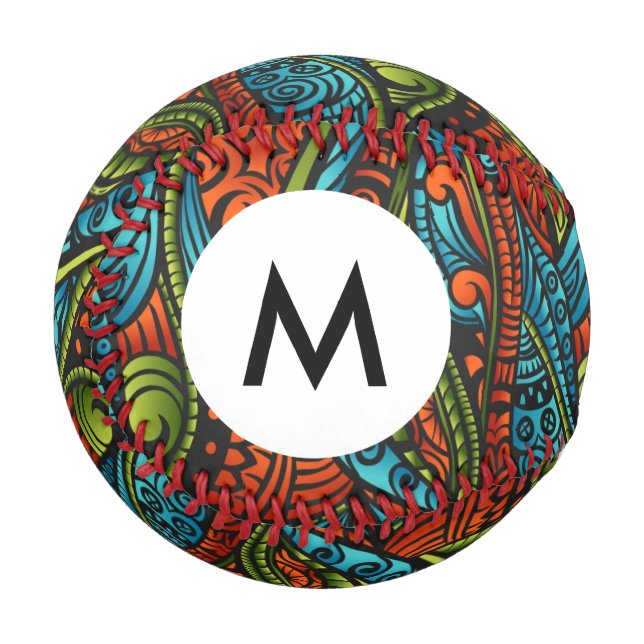 Monogram Abstract ethnic wallpaper Baseball (Front Left)