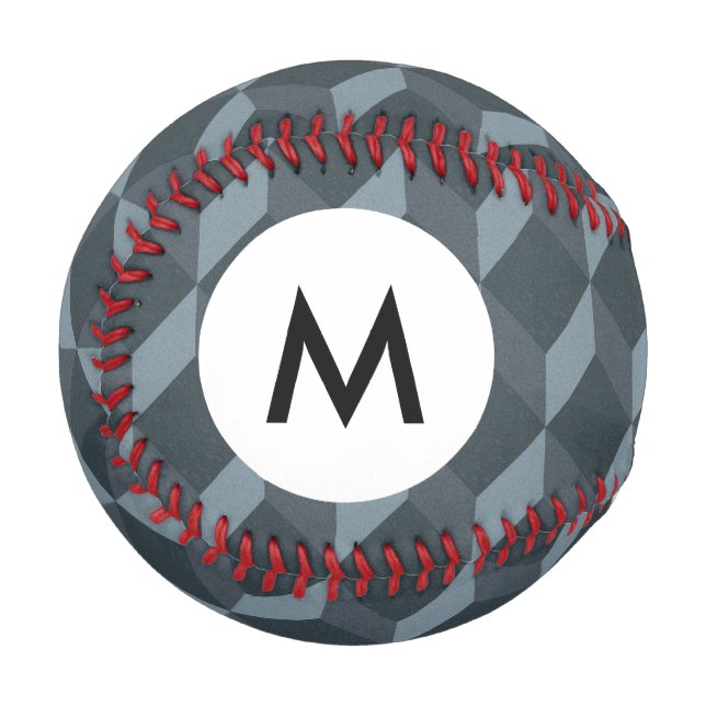 Monogram Abstract Geometric Background Pattern Baseball (Front Left)