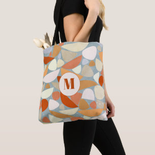 Monogram Abstract Modern Geometric Tote Bag