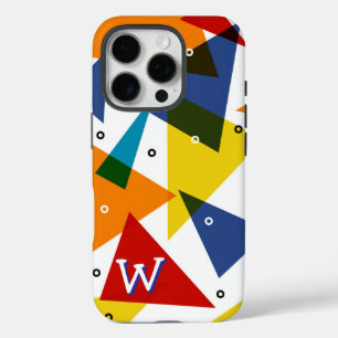 Monogram Abstract Modern Triangles  iPhone 16 Pro Case
