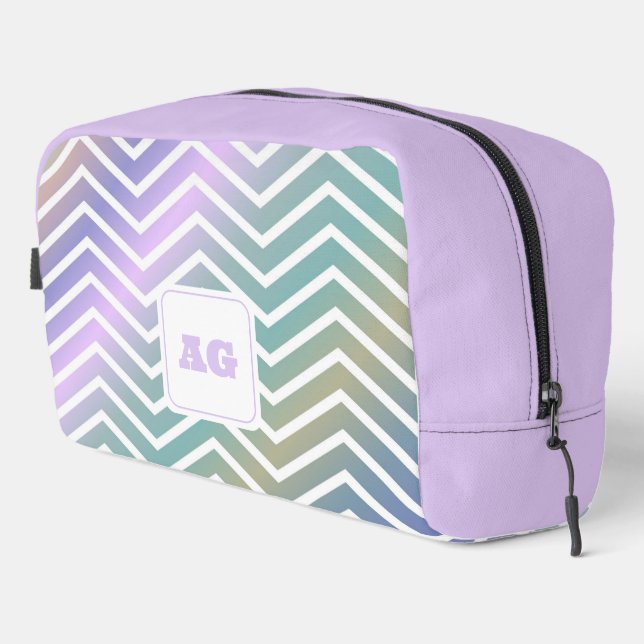 Monogram abstract rainbow chevron Cut Sew Bag (Right Corner)