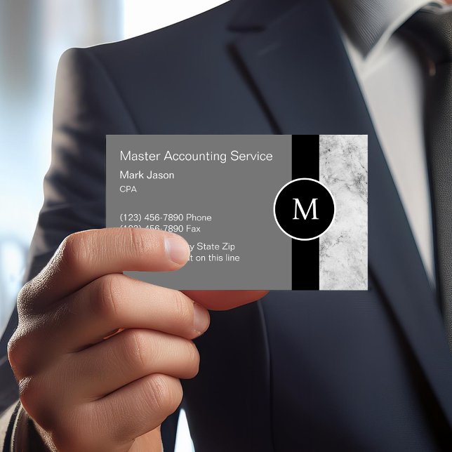 Monogram Accountant Business Cards  (Creator Uploaded)