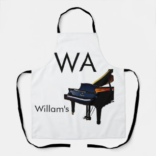 Monogram add initial letter name text piano music apron