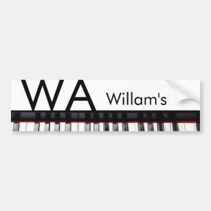 Monogram add initial letter name text piano music  bumper sticker