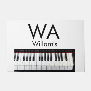 Monogram add initial letter name text piano music doormat