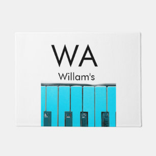 Monogram add initial letter name text piano music doormat