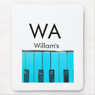 Monogram add initial letter name text piano music mouse pad