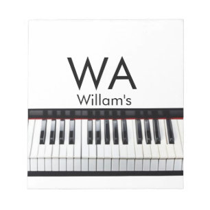Monogram add initial letter name text piano music  notepad