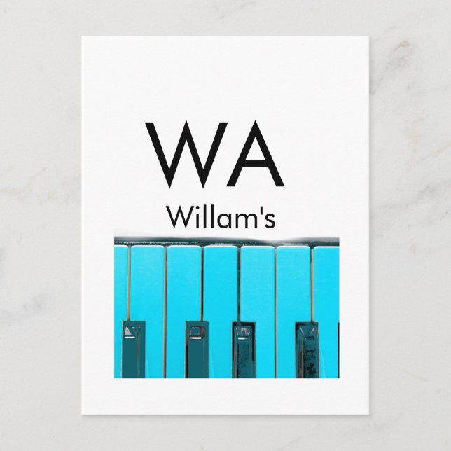 Monogram add initial letter name text piano music  postcard (Front)