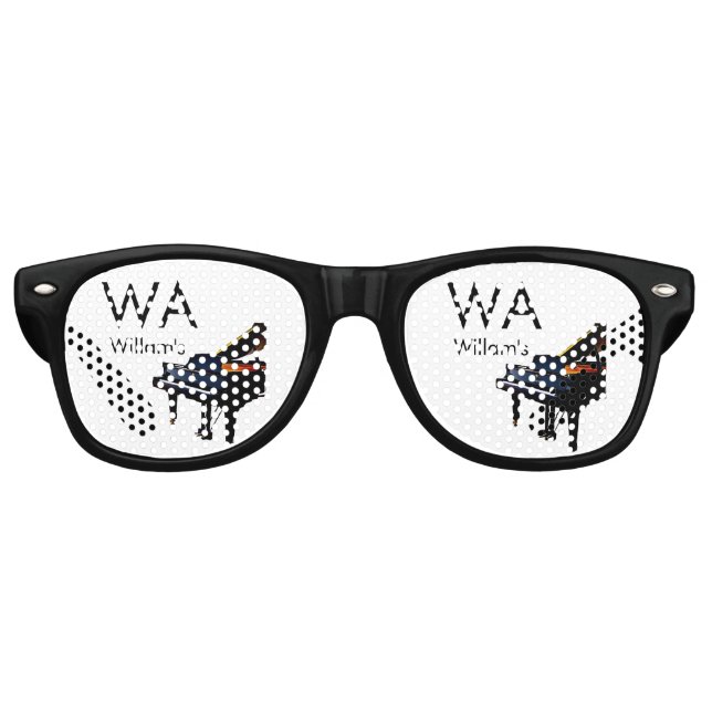 Monogram add initial letter name text piano music  retro sunglasses (Front)
