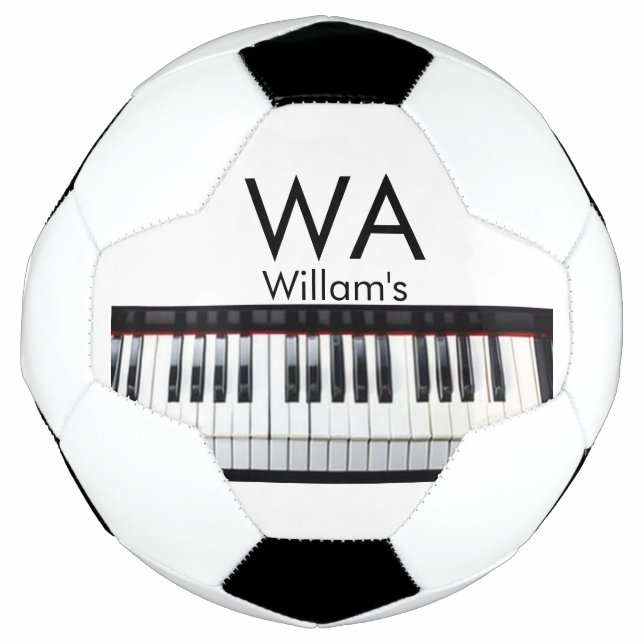 Monogram add initial letter name text piano music  soccer ball (Front)