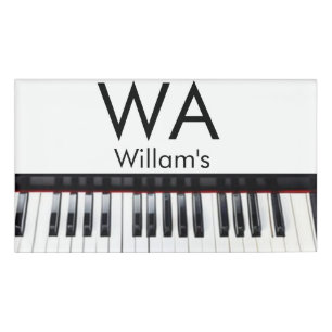 Monogram add initial letter name text piano music tag
