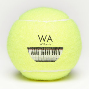 Monogram add initial letter name text piano music tennis balls