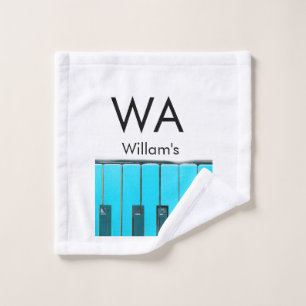 Monogram add initial letter name text piano music wash cloth