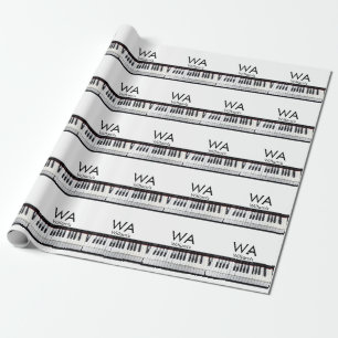 Monogram add initial letter name text piano music wrapping paper
