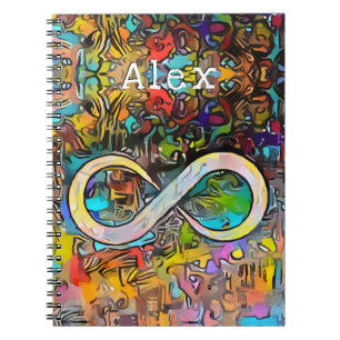 Monogram Add Name Infinity Symbol Notebook