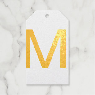 Monogram add name letter alphabet simple minimal t gift tags