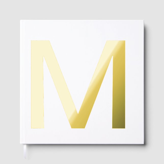 Monogram add name letter alphabet simple minimal t guest book (Front)