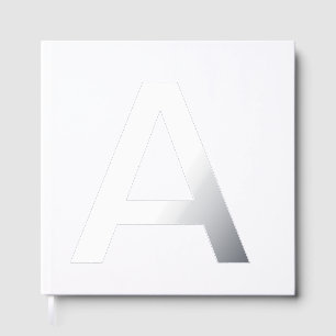 Monogram add name letter alphabet simple minimal t guest book