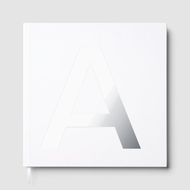 Monogram add name letter alphabet simple minimal t guest book (Front)