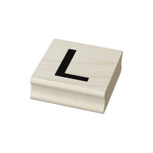 Monogram add name letter alphabet simple minimal t rubber stamp
