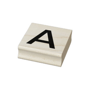 Monogram add name letter alphabet simple minimal t rubber stamp