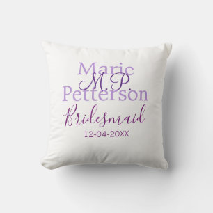 Monogram add name letter bridesmaid wedding maids  cushion