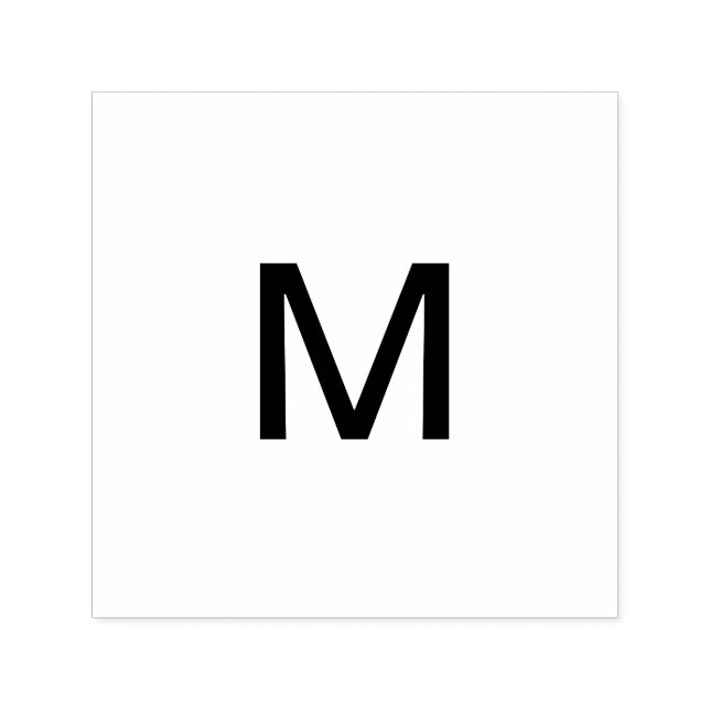 Monogram add name letter initial letter simple self-inking stamp (Design)
