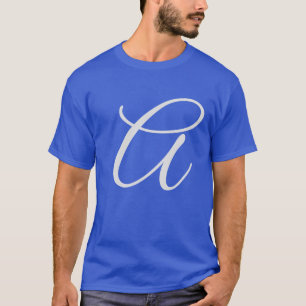 Monogram Add Your Name Initial Blue T-Shirt