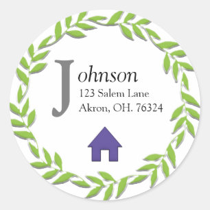 Monogram Address Envelope Seal Sticker Template 