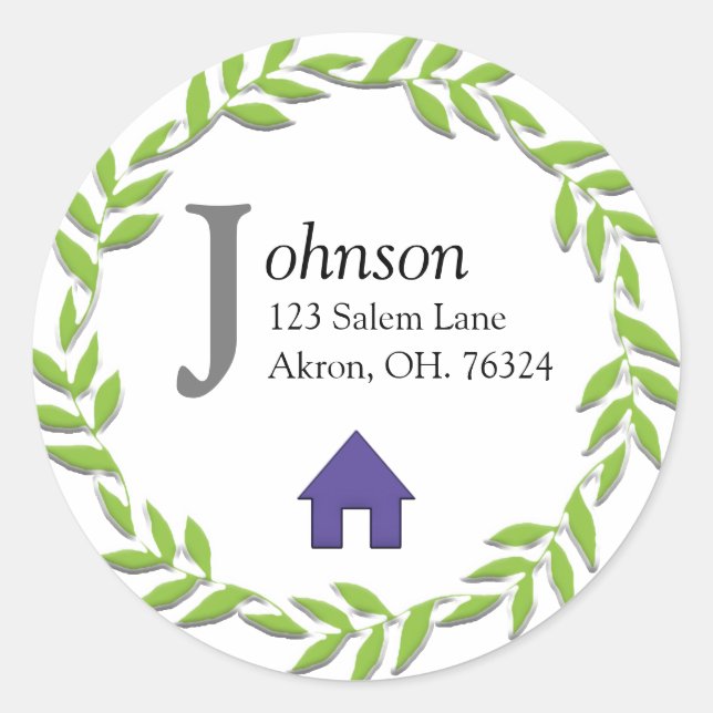 Monogram Address Envelope Seal Sticker Template  (Front)