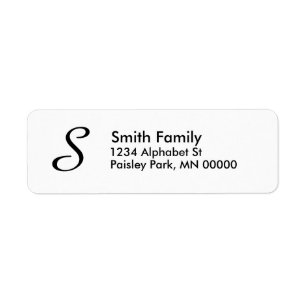 Monogram Address Label Return Address Label