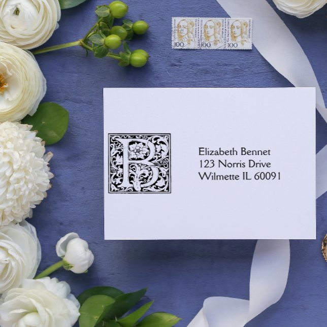 Monogram Address Self-inking Stamp (Creator Uploaded)