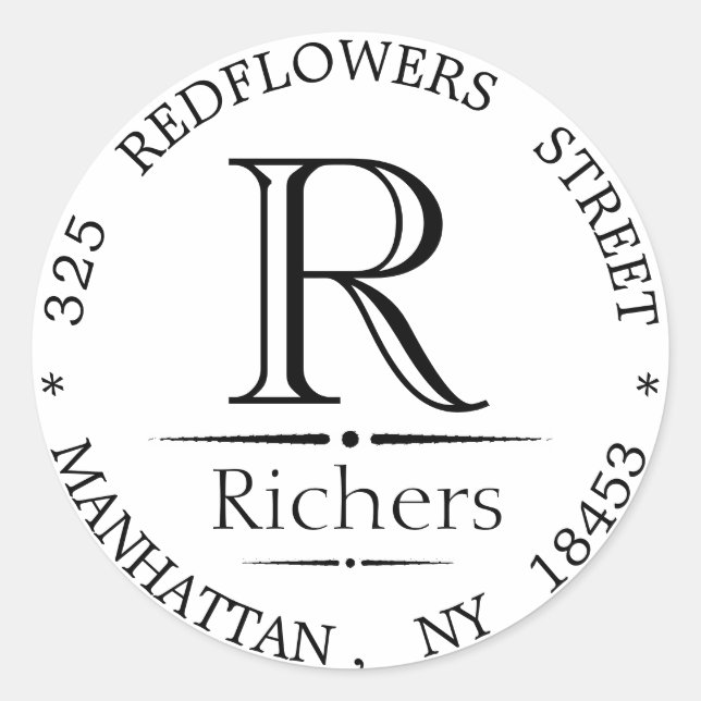 Monogram address sticker (Front)