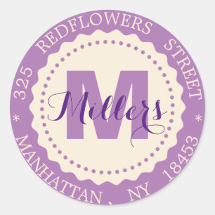 Monogram address sticker