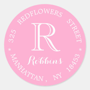 Monogram address sticker