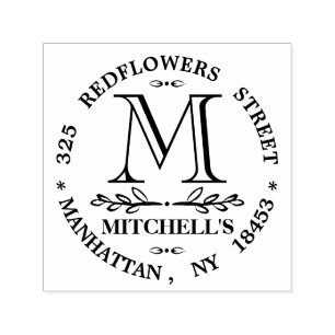 Monogram Address Wedding Stamp