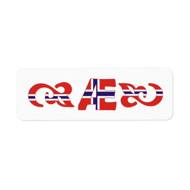 Monogram AE Æ Norwegian Label Return Address Label (Front)