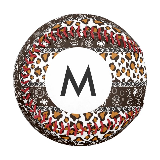 Monogram African print with cheetah skin pattern Baseball (Front Left)