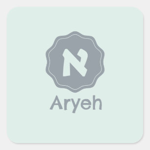 Monogram Aleph Square Sticker