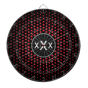 Monogram Alizarin crimson Techno Dots Modern Dartboard